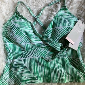 Calia swim collection tankini top only - small palm green color. New with tags.